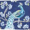Peacock Allegory Blue by Daphne Brissonnet 14" x 14" Canvas Wall Art (Set of 2)